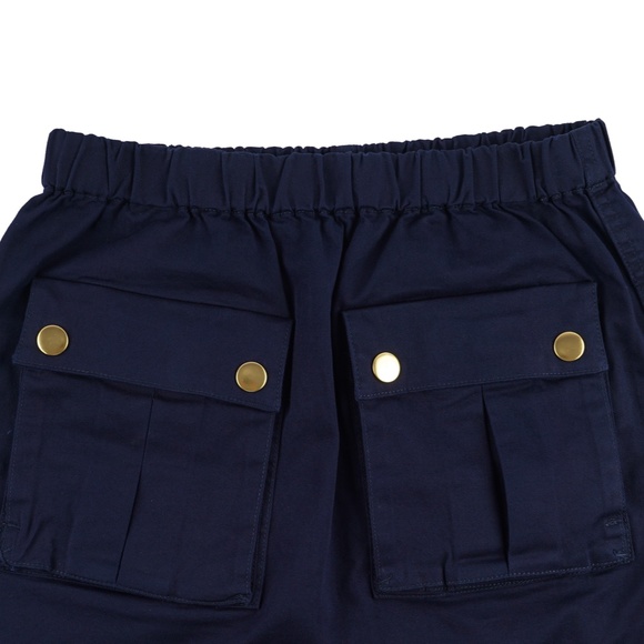 New J.CREW Size XS Pull On Mini Skirt with Patch Pockets in Navy NWT - Picture 6 of 7